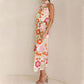 🌷Limited Time 67% OFF💞Love In The Garden Floral Halter Neck Elastic Waist Maxi Dress-13