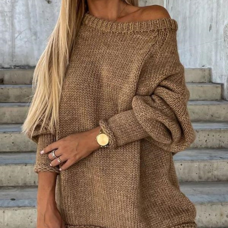 🔥Limited Time 52% OFF🔥Women's Solid Knitted Round Neck Sweater-2
