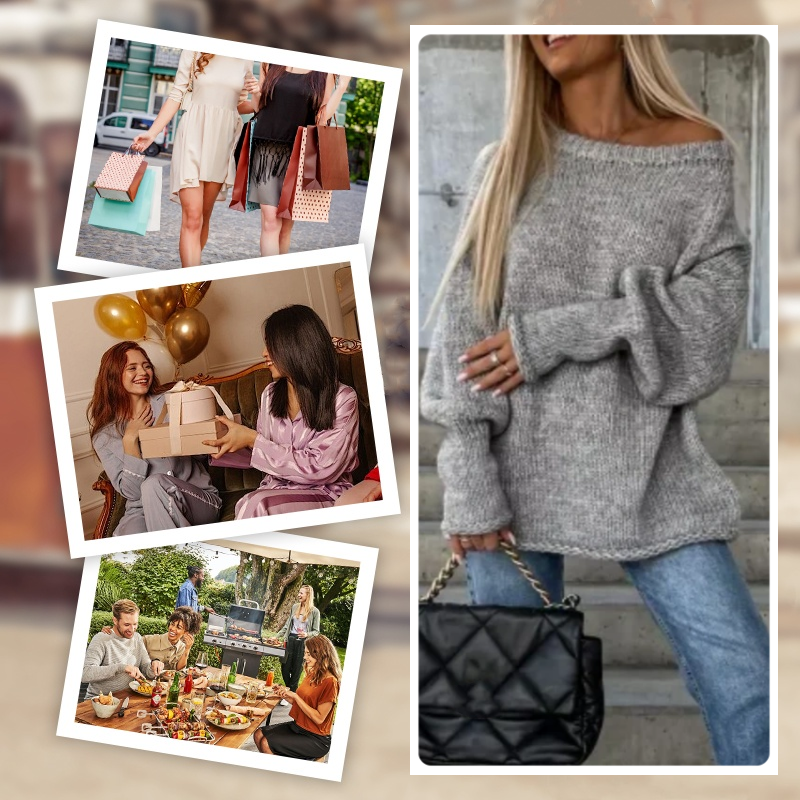 🔥Limited Time 52% OFF🔥Women's Solid Knitted Round Neck Sweater-6