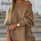 🔥Limited Time 52% OFF🔥Women's Solid Knitted Round Neck Sweater-13