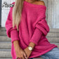 🔥Limited Time 52% OFF🔥Women's Solid Knitted Round Neck Sweater-14