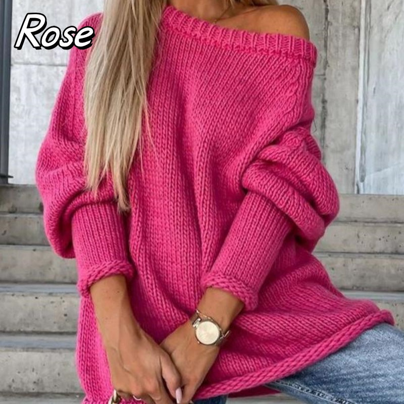 🔥Limited Time 52% OFF🔥Women's Solid Knitted Round Neck Sweater-14