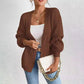 🔥Limited time 30% off🔥Chunky Knit Open Front Cardigan with Lantern Sleeves-3