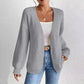 🔥Limited time 30% off🔥Chunky Knit Open Front Cardigan with Lantern Sleeves-2