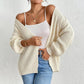 🔥Limited time 30% off🔥Chunky Knit Open Front Cardigan with Lantern Sleeves-4