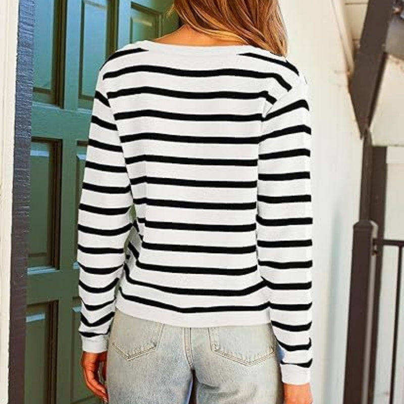🌷Limited Time 40% OFF💞Trendy Striped Cardigan Sweater with Pockets-1
