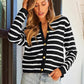 🌷Limited Time 40% OFF💞Trendy Striped Cardigan Sweater with Pockets-2