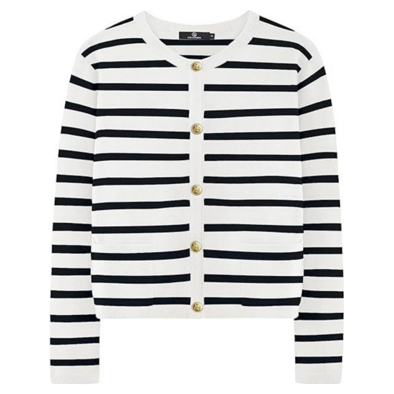🌷Limited Time 40% OFF💞Trendy Striped Cardigan Sweater with Pockets-9