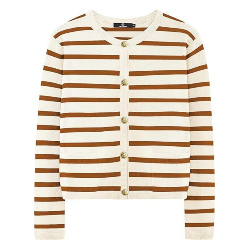 🌷Limited Time 40% OFF💞Trendy Striped Cardigan Sweater with Pockets-12