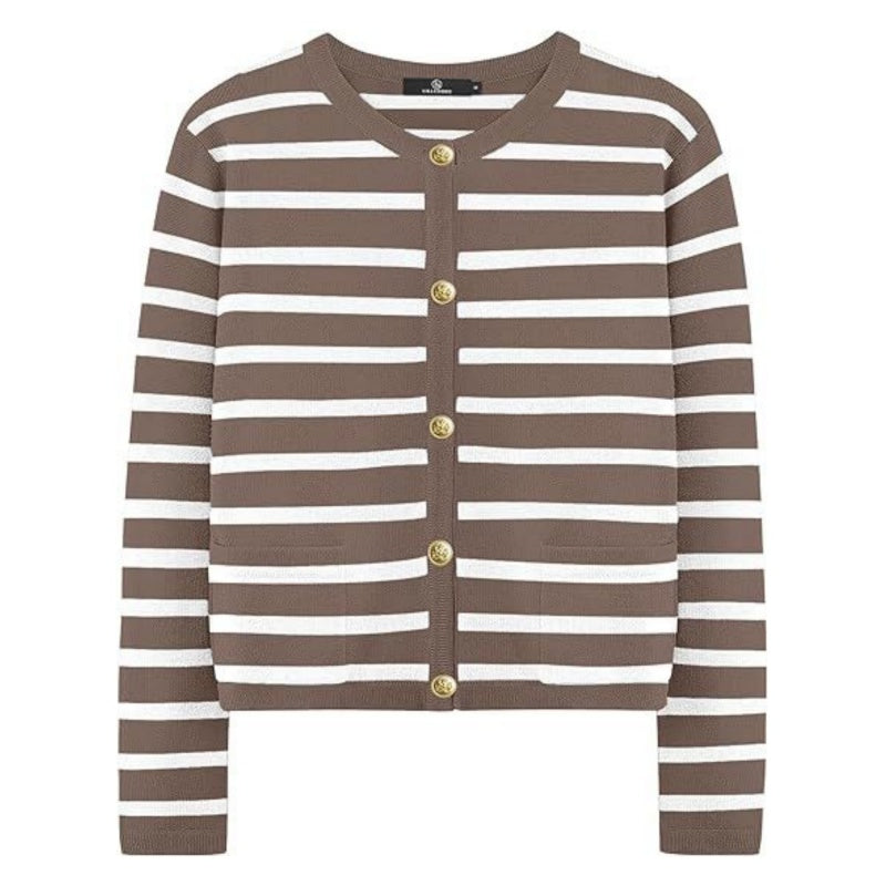 🌷Limited Time 40% OFF💞Trendy Striped Cardigan Sweater with Pockets-13