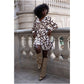 🌷Limited Time 51% OFF💞V-Neck Print Waist Tie Long Sleeve Mini Dress-2