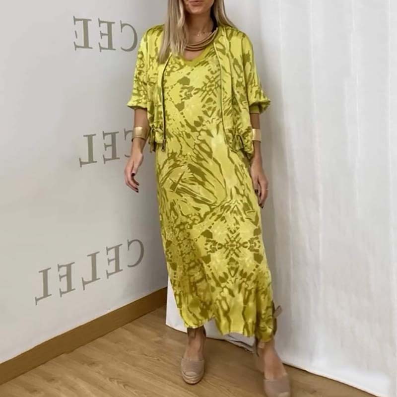 🌷Limited Time 56% OFF💞Women’s Fall Fashion Casual Printed Dress Two-Piece Set-2