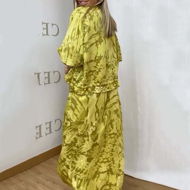 🌷Limited Time 56% OFF💞Women’s Fall Fashion Casual Printed Dress Two-Piece Set-1