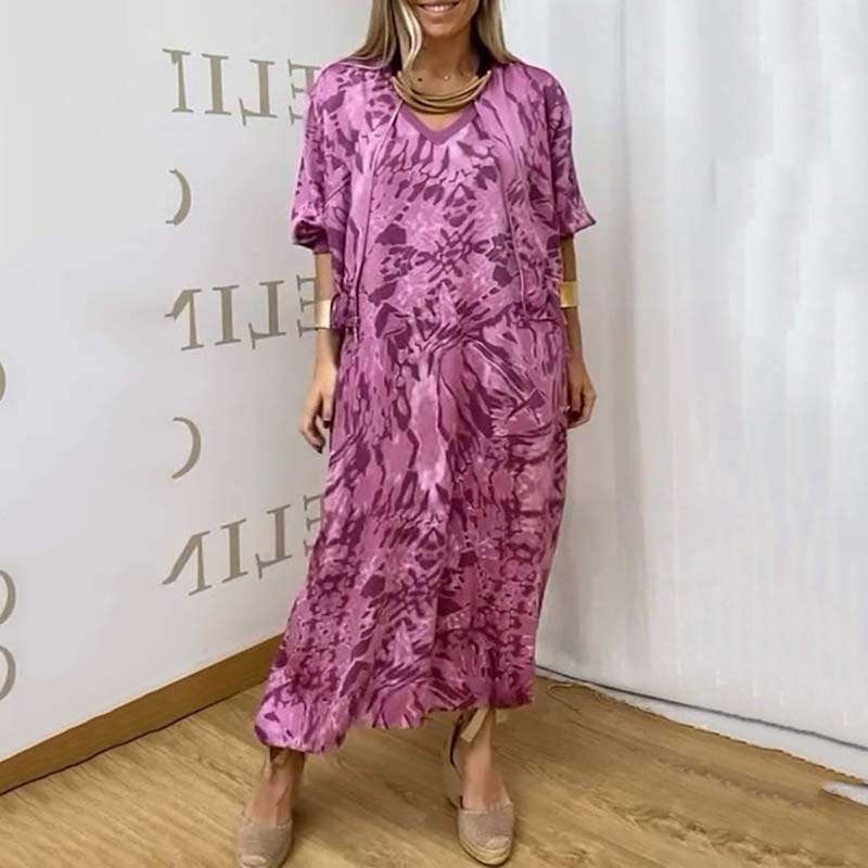 🌷Limited Time 56% OFF💞Women’s Fall Fashion Casual Printed Dress Two-Piece Set-5