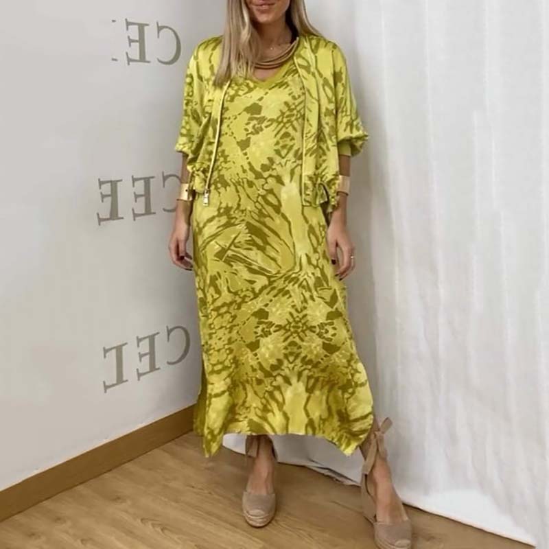 🌷Limited Time 56% OFF💞Women’s Fall Fashion Casual Printed Dress Two-Piece Set-8