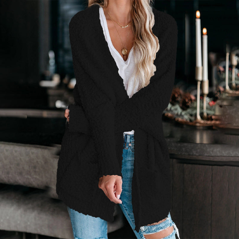 🎈Fashion new products🎈Open Front Long Sleeve Knitted Cardigans Sweater-11