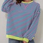 🔥2024 HOT SALE🔥Women's Oversized Striped Long Sleeve Pullover-1
