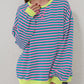 🔥2024 HOT SALE🔥Women's Oversized Striped Long Sleeve Pullover-3