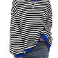 🔥2024 HOT SALE🔥Women's Oversized Striped Long Sleeve Pullover-5