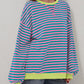 🔥2024 HOT SALE🔥Women's Oversized Striped Long Sleeve Pullover-2