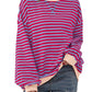 🔥2024 HOT SALE🔥Women's Oversized Striped Long Sleeve Pullover-9