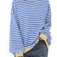 🔥2024 HOT SALE🔥Women's Oversized Striped Long Sleeve Pullover-14
