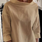 🍁Autumn New Releases🍁Casual Standing Collar Solid Color T-Shirt-2
