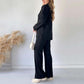 ⏳Limited Sale 50% OFF🌸Women's Cozy Ribbed Knit Two-Piece Set with Slit-Leg Pants💕-3