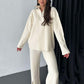 ⏳Limited Sale 50% OFF🌸Women's Cozy Ribbed Knit Two-Piece Set with Slit-Leg Pants💕-1