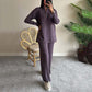 ⏳Limited Sale 50% OFF🌸Women's Cozy Ribbed Knit Two-Piece Set with Slit-Leg Pants💕-5