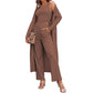 🍁Autumn New Releases🍁Women’s Solid Color Casual 3-Piece Set-14