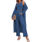 🍁Autumn New Releases🍁Women’s Solid Color Casual 3-Piece Set-17