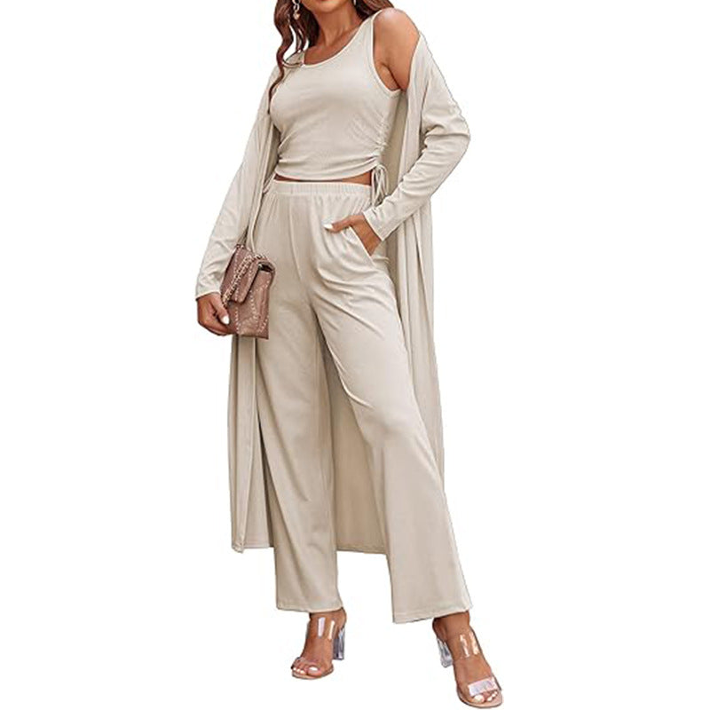 🍁Autumn New Releases🍁Women’s Solid Color Casual 3-Piece Set-18