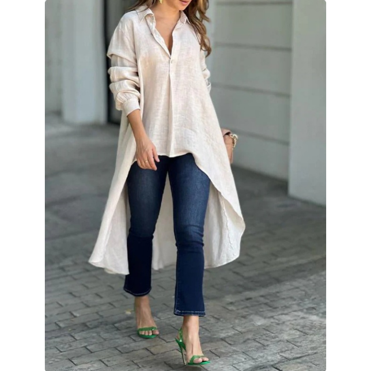 🌷Limited Time 26% OFF💞Women's Elegant Long Lapel Shirt-1