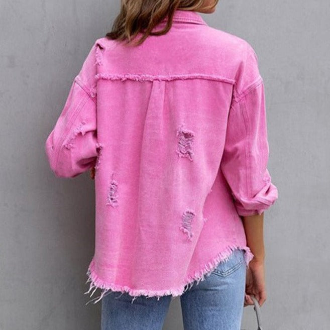 🍁Autumn New Releases🍁Relaxed Fit Denim Style Jacket-2