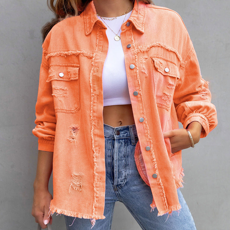 🍁Autumn New Releases🍁Relaxed Fit Denim Style Jacket-8
