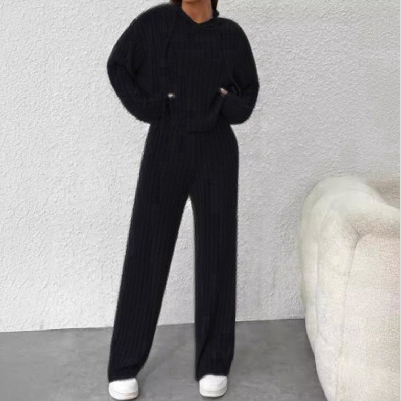 ✨New Arrival✨Loose Hooded Knit Sweater Set-3