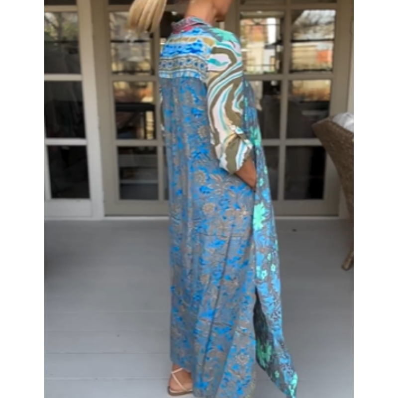 🌷Limited Time 51% OFF💞Fashion Printed Maxi Dress with Side-Slit-2
