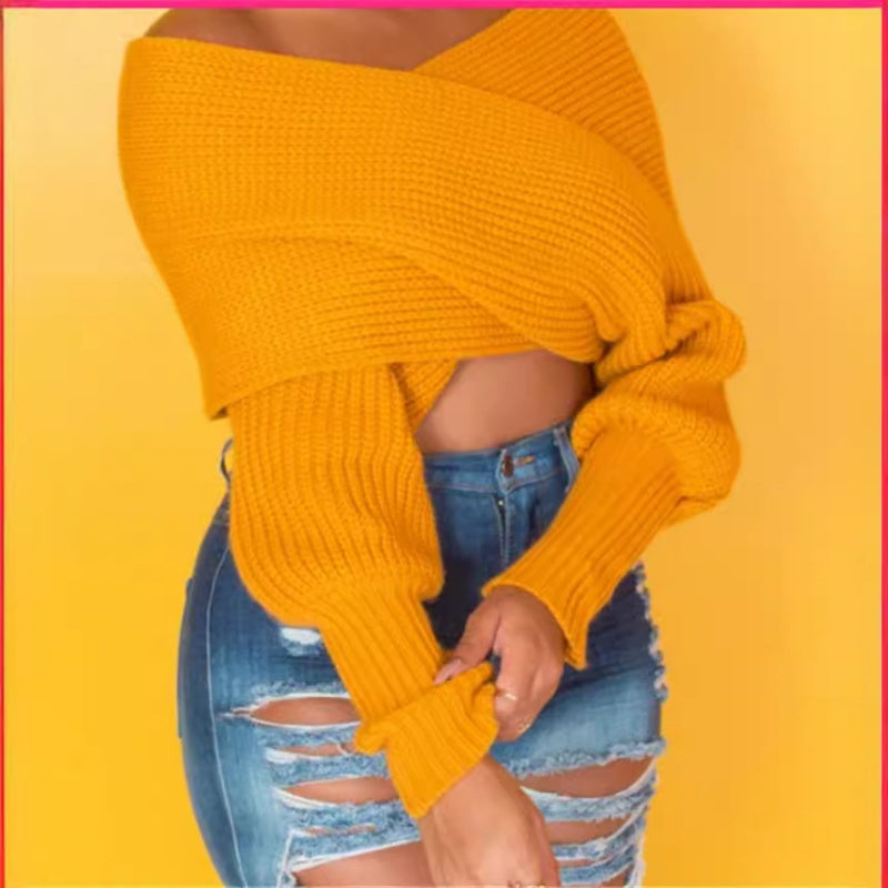 ✨New Arrival✨Women's Solid Knitted Sweater Scarf with Sleeves-1