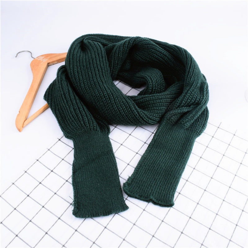 ✨New Arrival✨Women's Solid Knitted Sweater Scarf with Sleeves-12