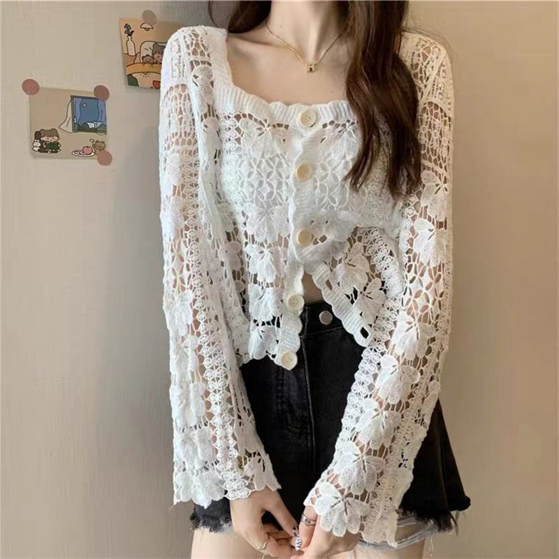 🌷Limited Time 50% OFF💞Crochet Lace Button-Down Cardigan-2