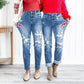 🔥HOT Sale🔥Women's Tummy Control Distressed Cuffed Boyfriend Jeans-1