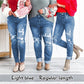 🔥HOT Sale🔥Women's Tummy Control Distressed Cuffed Boyfriend Jeans-16