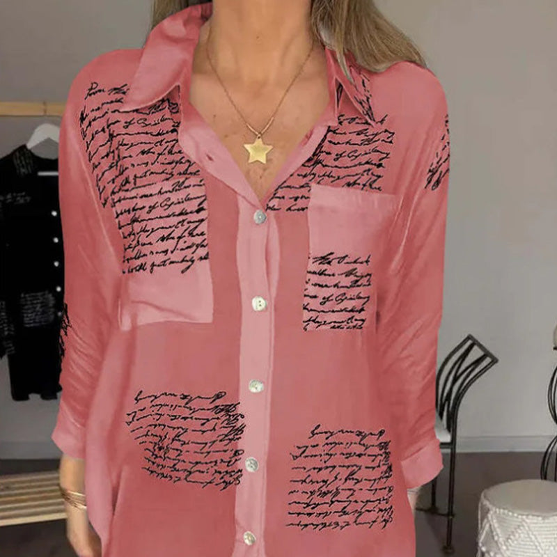 🌷Limited Time 58% OFF💞Women's Long Sleeve Print Fashion Lapel Shirt-7