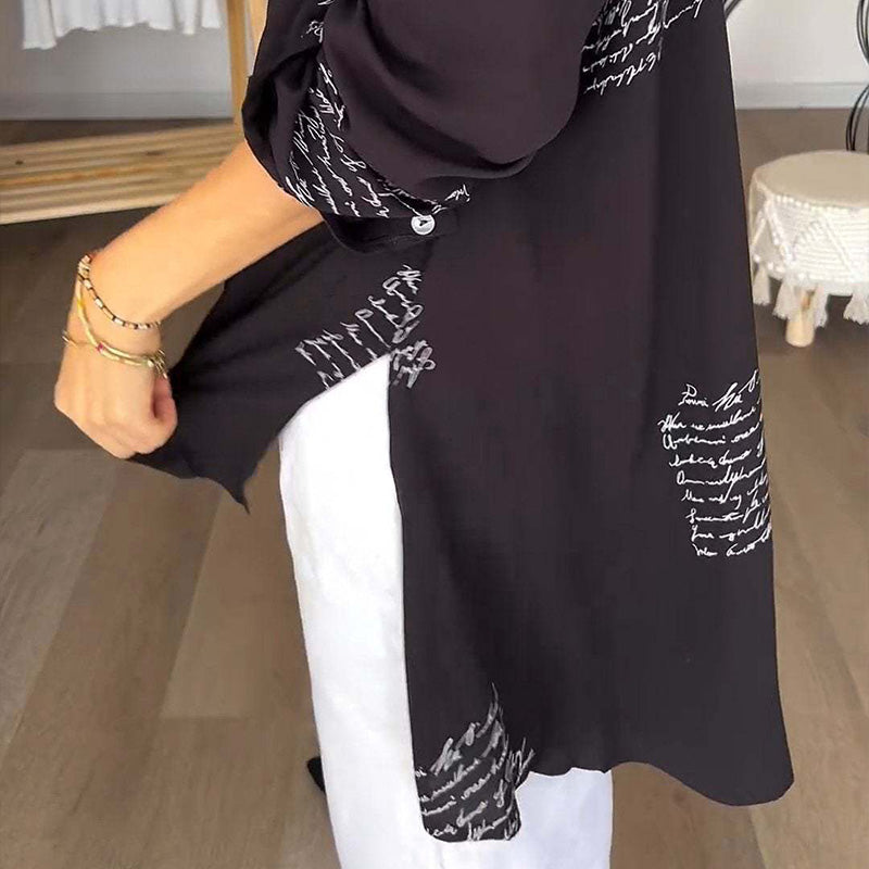 🌷Limited Time 58% OFF💞Women's Long Sleeve Print Fashion Lapel Shirt-6