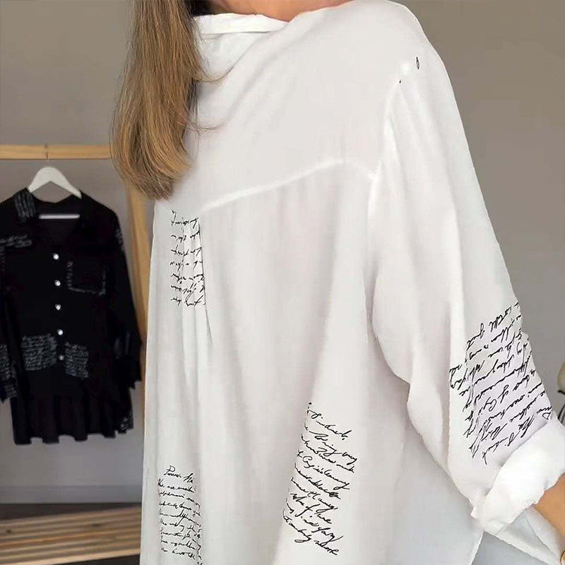 🌷Limited Time 58% OFF💞Women's Long Sleeve Print Fashion Lapel Shirt-3