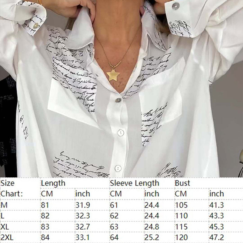 🌷Limited Time 58% OFF💞Women's Long Sleeve Print Fashion Lapel Shirt-4