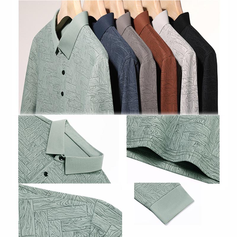 ✨New Arrival✨-Men’s Elegant Casual 3-button Lapel Collar Long-sleeve T-shirt-7