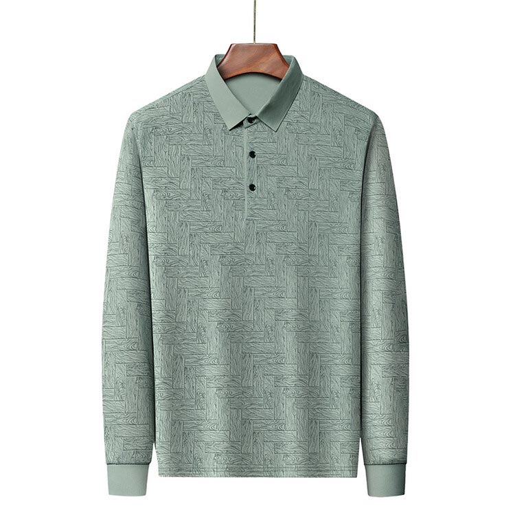 ✨New Arrival✨-Men’s Elegant Casual 3-button Lapel Collar Long-sleeve T-shirt-6