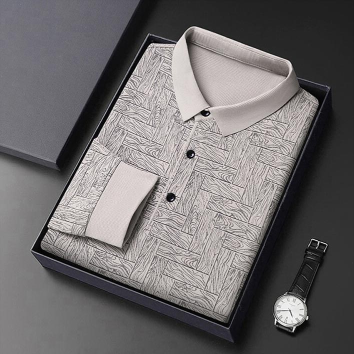 ✨New Arrival✨-Men’s Elegant Casual 3-button Lapel Collar Long-sleeve T-shirt-14